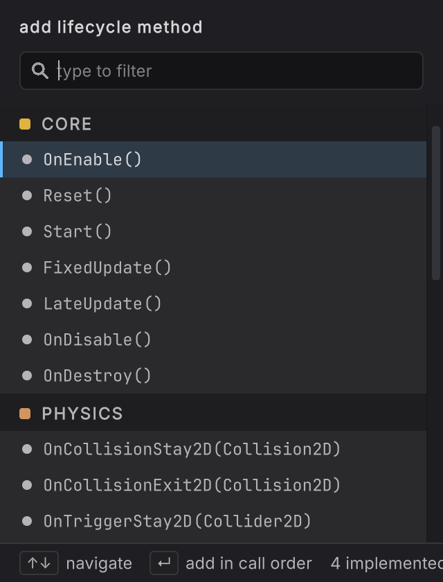 The lifecycle method picker